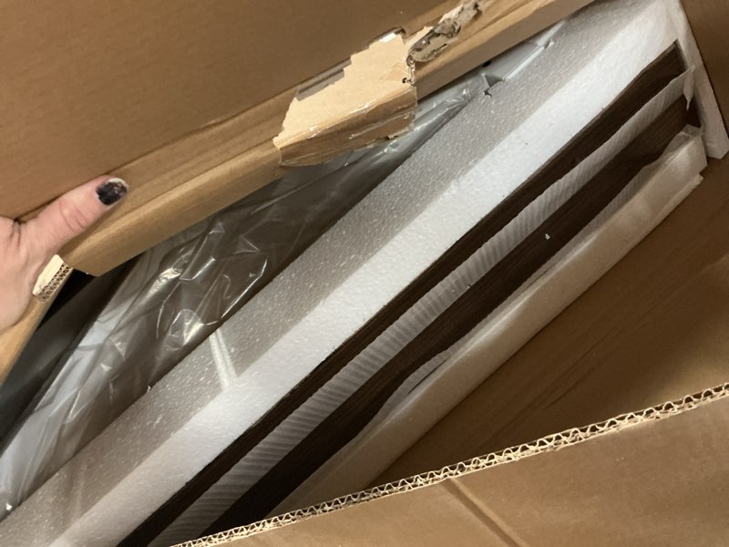 Condition photo showing New/Like New for Tribesigns 70.8-Inch Executive Desk, Large Computer Office Desk Workstation, Modern Simple Style Laptop Desk Study Writing Table Business Furniture for Home Office (Brown/White, 70.8 Inch)