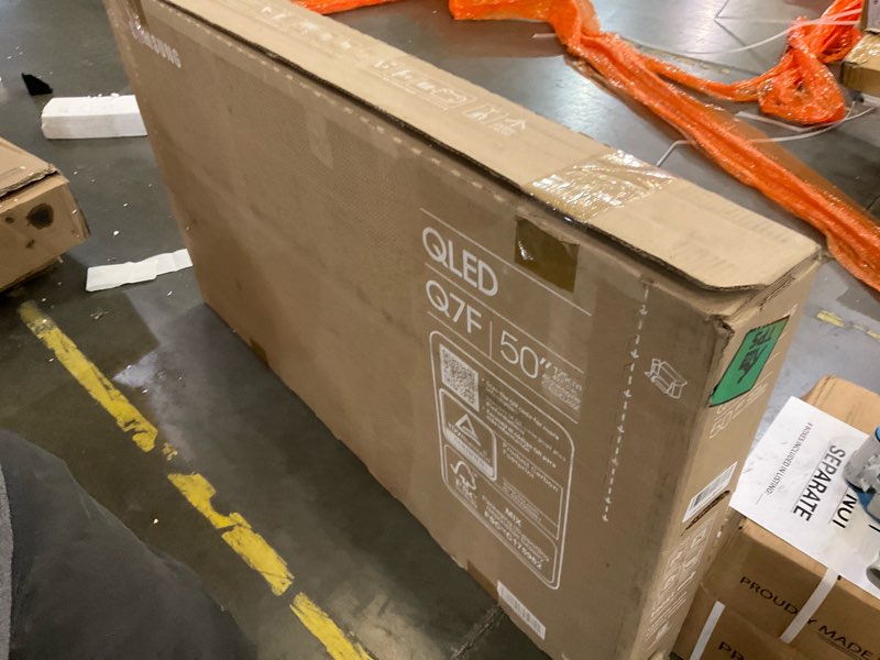 Condition photo showing As Is for Samsung 50-Inch Class QLED Q7F Series Samsung Vision AI Smart TV (2025 Model, 50Q7F) Quantum HDR, Object Tracking Sound Lite, Q4 AI Gen1 Processor, 4K upscaling, Gaming Hub, Alexa Built-in 50-Inch Q7F Series