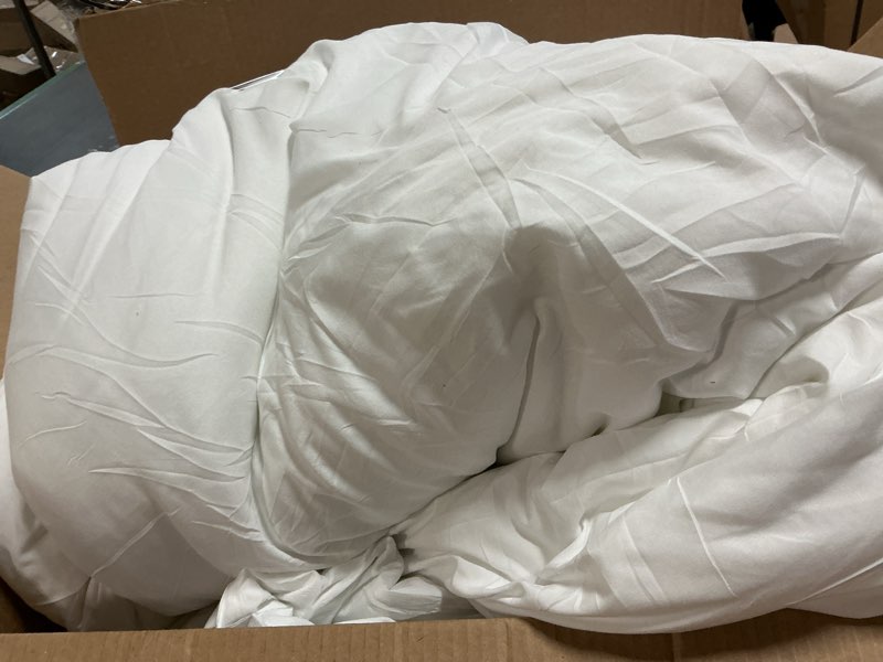 Condition photo showing As Is for Royal Elite Goose Feather Down Comforter King Size-Made in Canada White Goose Feather Duvet Insert-Fluffy Hotel Comforter with Oeko Tex Cotton Shell White/ 95% Goose Feather King