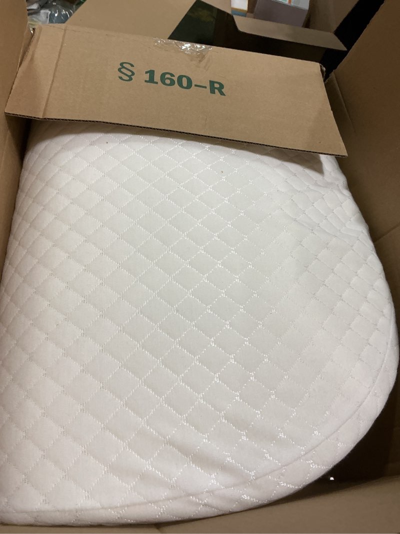 Condition photo showing Good Condition for Baby Bassinet Mattress, Breathable, Premium Foam, Hypoallergenic, Non-Toxic, Oval Shaped with Removal Waterproof Cover, 20" x 33" x 2'' Oval 20" x 33" White