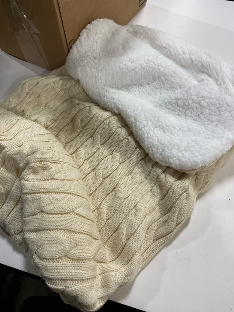 Condition photo showing Good Condition for Baby Car Seat/Strollers Footmuff – Warm Plush Winter Cover for Infants Cream White