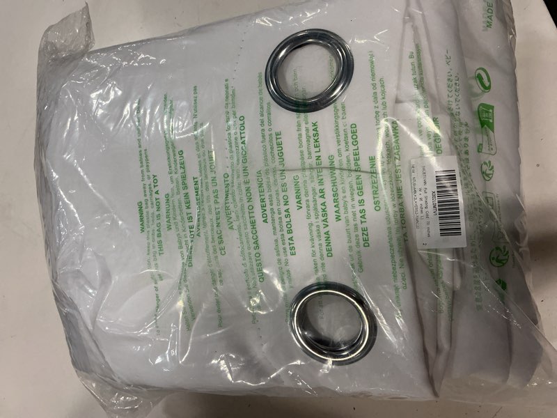 Condition photo showing New/Like New for nicetown full shading cold blocking curtains for windows, super heavy-duty black lined blackout curtains for bedroom, privacy assured window treatment (white, pack of 2, 70 inches w x 95 inches l) pure white 70"w x 95"l (pack of 2)