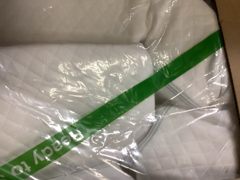 Condition photo showing As Is for Homemate King Size?76"x10"x6"? Bed Wedge Pillow for Headboard - Bed Gap Filler(0-8") - Triangle Bloster Pillow Wedge - White White King