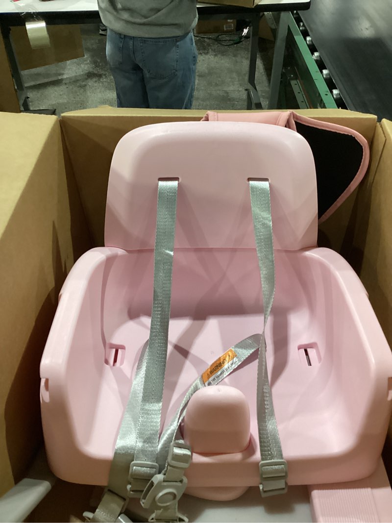 Condition photo showing As Is for Portable Baby Highchair for Months Infants and Toddlers with 5 Point Harness Convertible Comfortable Seat for Cozy Eating Table Sit Up High Chair and Seats for Sitting Up Back Booster Feeding Chairs Pink