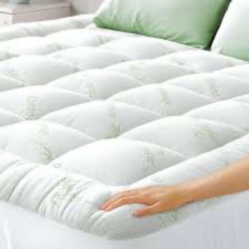Ultra Soft Full Size Mattress Topper - Viscose Made from Bamboo Pillow Top Mattress Pad for Back Pai