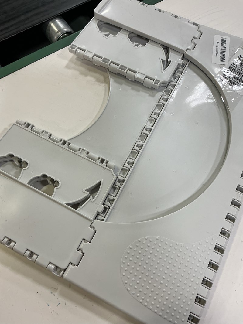 Condition photo showing Good Condition for foldable toilet stool, 7inches healthy bathroom squatting posture poop stool with anti-slip feet, a good helper to effective relief of constipation, easy to storage toilet squat stool. light gray