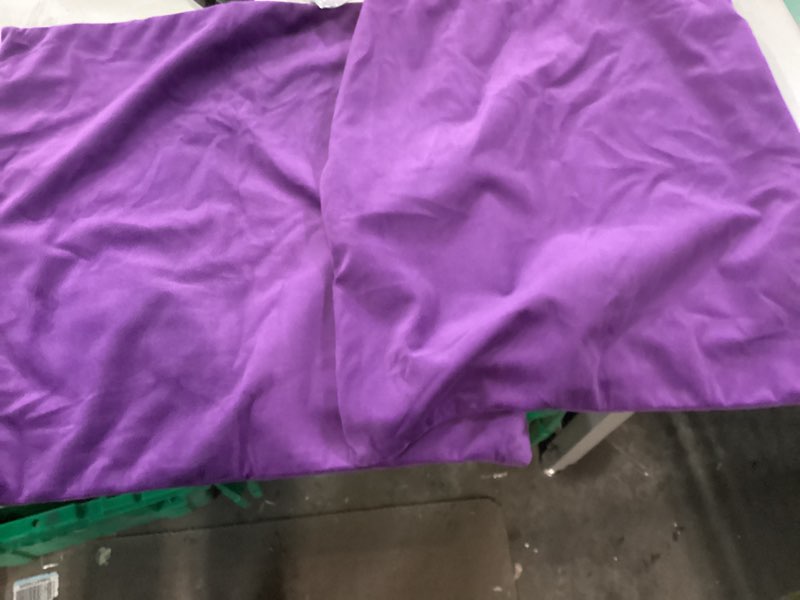 Condition photo showing Good Condition for 2 Pack Soft Velvet Couch Throw Pillow Covers 18x18 Inch for Sofa Living Room Bedroom (Purple) Purple 18" x 18" (Pack of 2)