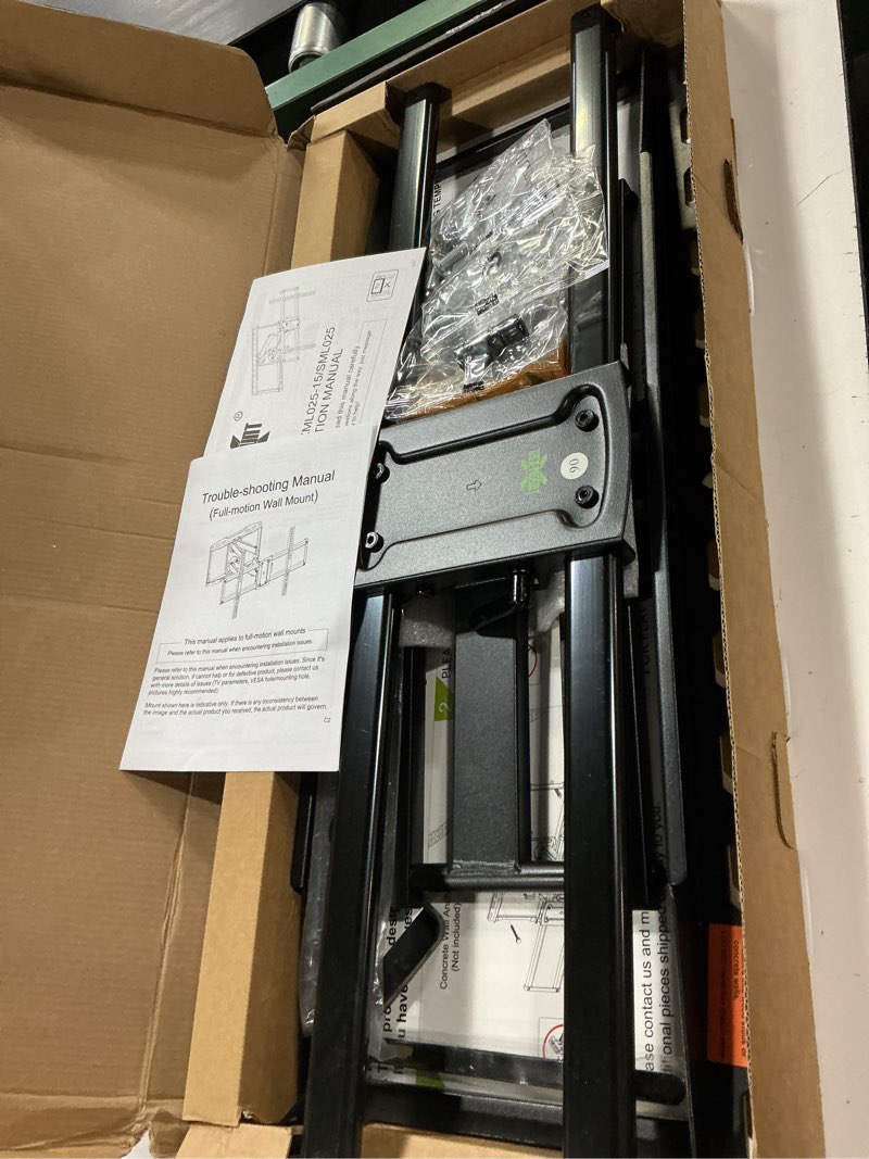 Condition photo showing Good Condition for full motion tv wall mount for most 37"-84" flat screen tv, swivel or tilt tv wall bracket with dual articulating arms, for 12"-16" wood studs, max vesa 600x400mm, load 120 lbs by usx mount 37-84 inch, 120 lb