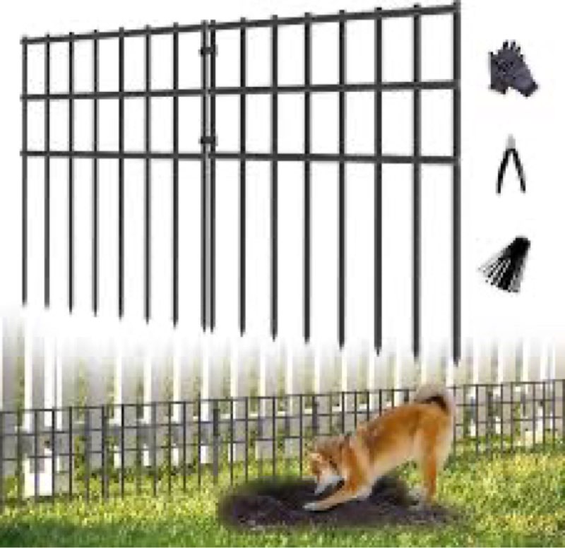 ULIOK Animal Barrier Fence, 25 Panels No Dig Fence, 27ft(L) x 17in(H) Dog Fencing Rabbit Fences, 1.5