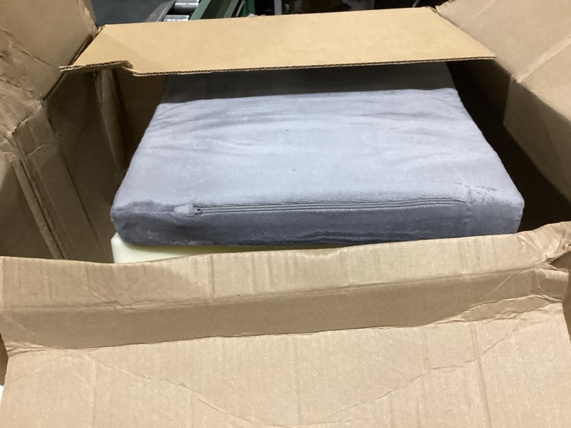 Condition photo showing As Is for aodisman 3-step dog ramp and stairs for sofa and chair - non-slip sturdy pet steps for small dogs and cats,15.7" h,grey grey 3 standard 3-step 15.7"h