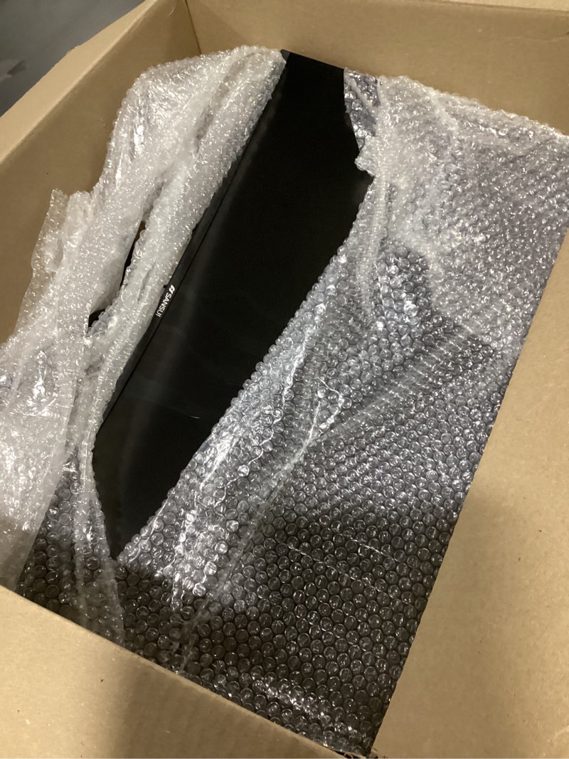 Condition photo showing As Is for sansui 27 inch curved 240hz gaming monitor fhd 1080p, 1500r curve computer monitor, 130% srgb, 4000:1 contrast, hdr, freesync, mprt 1ms, low blue light, hdmi dp ports, metal stand, dp cable incl. 27 inch fhd 240hz curved gaming