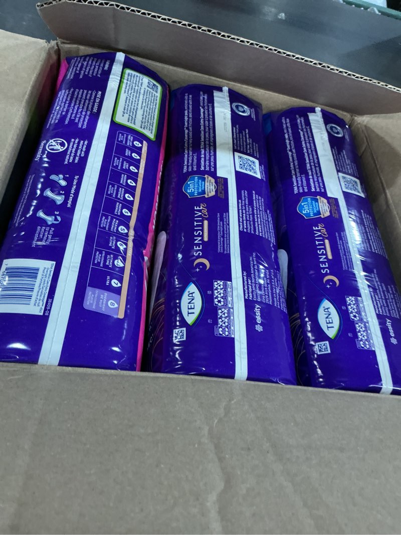 Condition photo showing New/Like New for TENA Sensitive Care Incontinence Pads, Bladder Control, Postpartum for Women, Overnight Absorbency, Extra Coverage, 135 Count