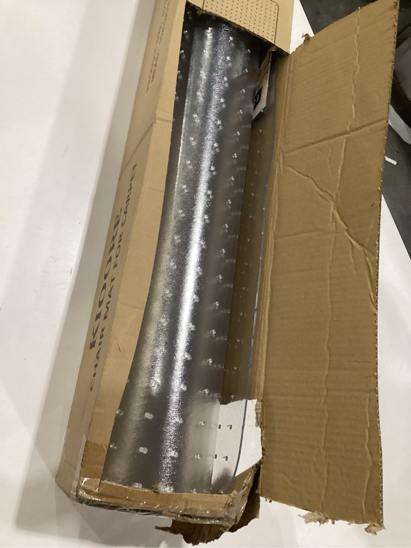 Condition photo showing Good Condition for office chair mat for low pile carpet with lip, 45" x 53" clear plastic floor protector, heavy duty desk chair mat for rolling chairs, smooth glide computer mat for home office