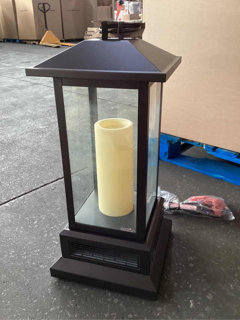 Condition photo showing New/Like New for duraflame Infrared Quartz Electric Lantern Heater - Gun Metal Gray