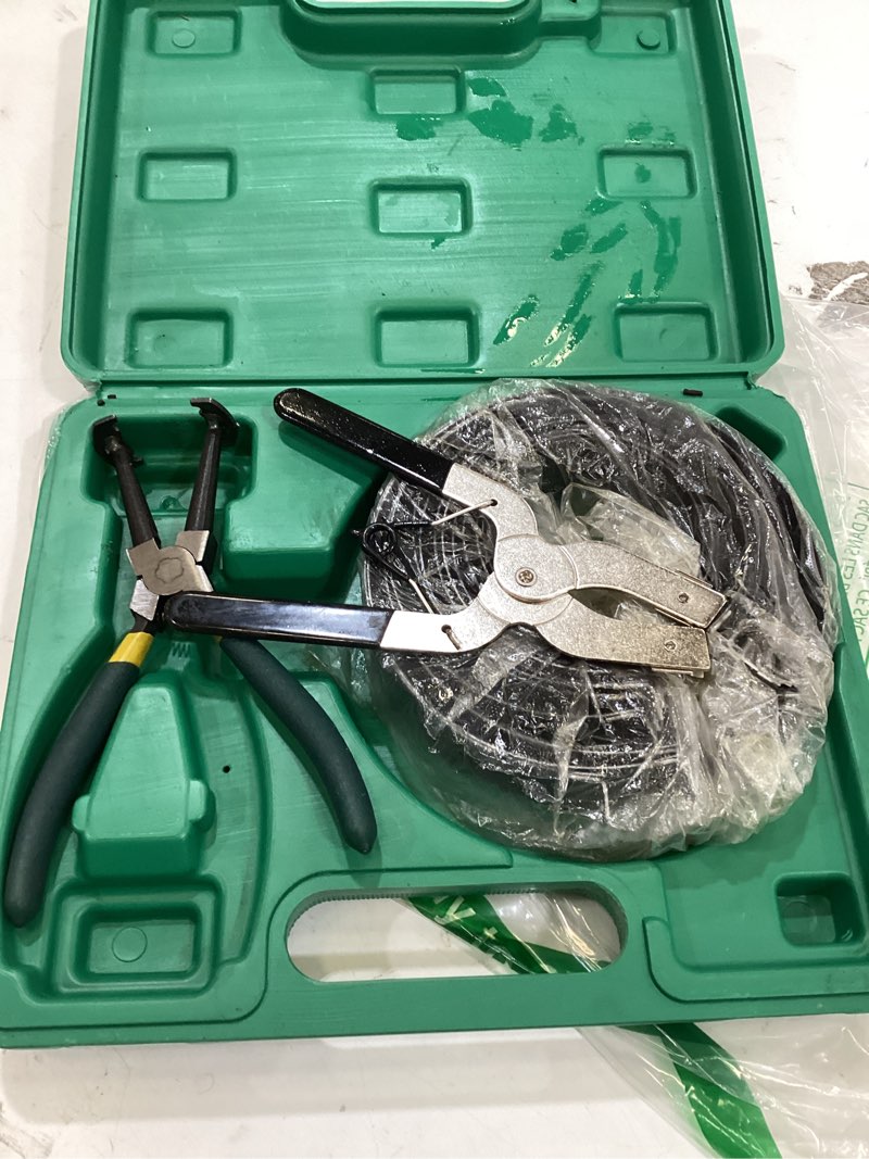 Condition photo showing Good Condition for 15pcs car engine piston ring compressor tool kit, adjustable piston installer pliers and compressor pliers with 13 piston rings (62-145mm/2.44-5.71in) for car truck engine
