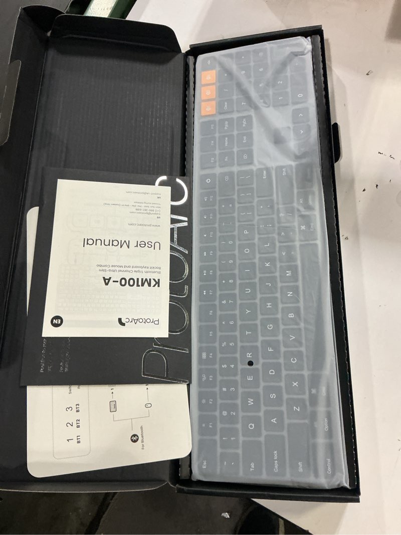 Condition photo showing Good Condition for protoarc backlit bluetooth keyboard and mouse for mac, km100-a full size wireless keyboard mouse for mac, multi-device rechargeable for macbook pro/air, imac, iphone, ipad, space gray
