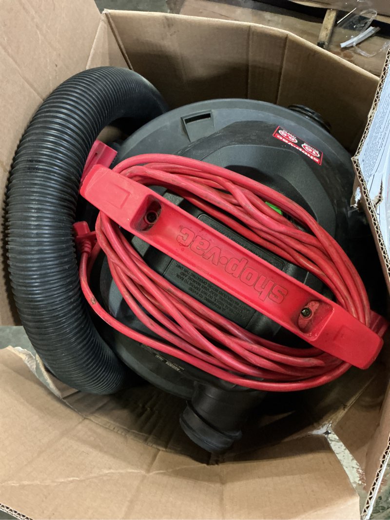 Condition photo showing As Is for shop-vac 16-gallon 6.5 hp corded wet/dry shop vacuum with accessories included