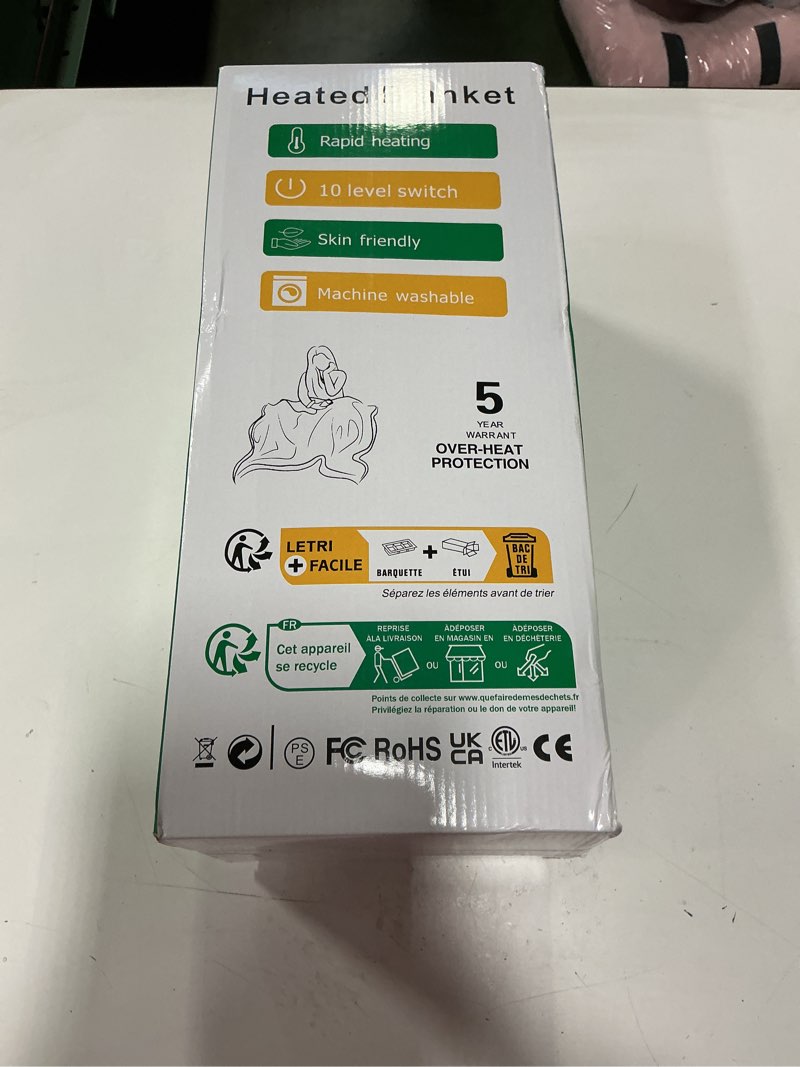 Condition photo showing New/Like New for Electric Heated Blanket Queen Size 84''x90'' Soft Flannel & Sherpa Electric Blanket with 10 Heating Levels, Automatically Shut Down After 8h with Overheat Protection Machine Washable