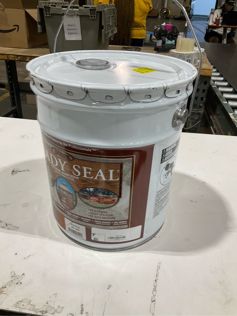 Condition photo showing Good Condition for ready seal exterior wood stain | semi-transparent oil-based formula | professional grade stain and sealer in one | ideal for decks, fences, pergolas, wood siding & more | 5 gallon | redwood 5 gallon redwood
