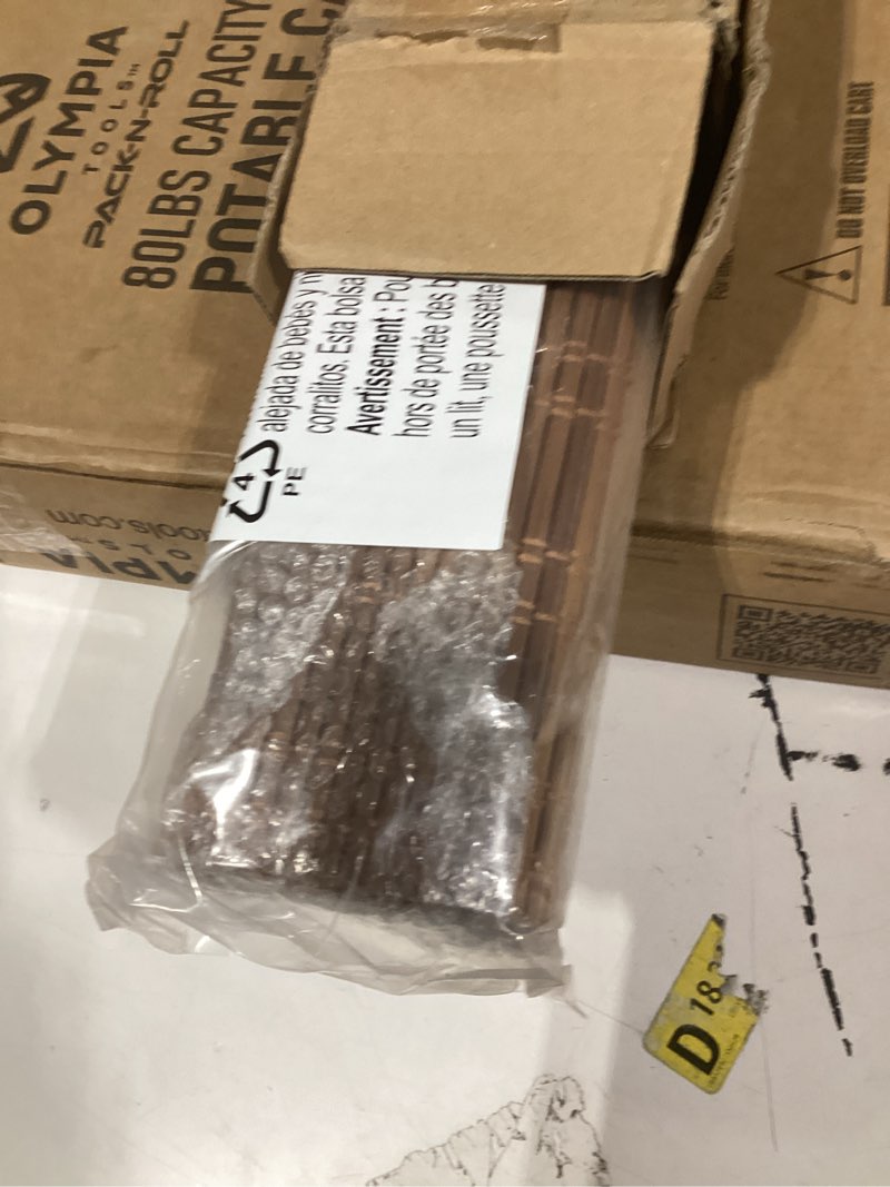 Condition photo showing Good Condition for lazblinds no tools no drill bamboo roller shades, cordless bamboo blinds, light filtering roll up blinds for windows, french door, porch or patio, 23'' w x 64'' h, ceylon light russet ceylon light russet 23'' w x 64'' h