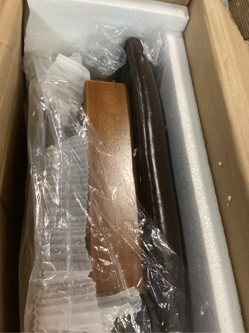 Condition photo showing Good Condition for 3 tier shoe bench with cushion,solid rubberwood 3-tier entryway bench with 14.6" tall boot storage, adjustable shelves shoe rack bench used for hallway, walnut finish (39.4" w) 11.8"d x 39.4"w x 20.5"h