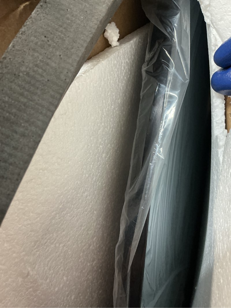 Condition photo showing Good Condition for voobang large black round bathroom mirror, 48 inch circle wall mounted hanging mirror with simple modern circular metal frame for hallway, entryway, living room, black frame