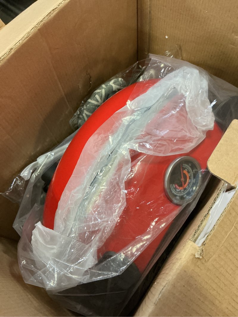 Condition photo showing Good Condition for keenstar pizza oven indoor 12-inch, countertop glazed ceramic stone pizza maker with adjustable timer, 1200w heat up to 800°f, electric pizza cooker with viewing window baked pizzeria style at home red