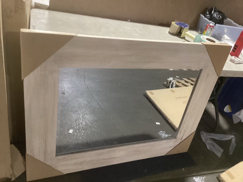 Framed bevelled mirror