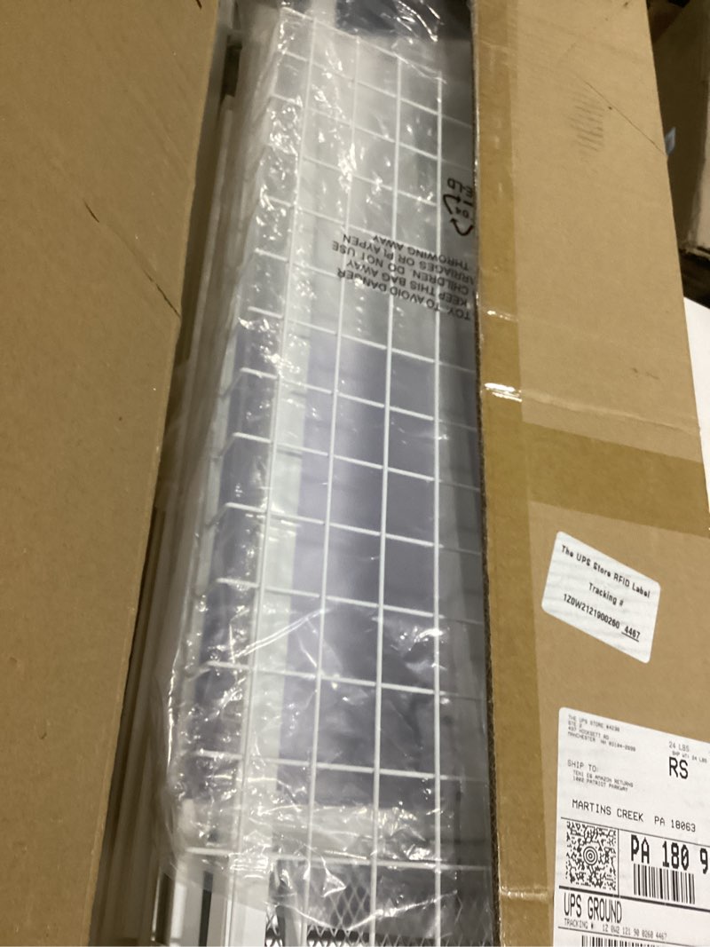 Condition photo showing Good Condition for 8-Tier Over The Toilet Storage with Side Rack, Over Toilet Storage Rack with Adjustable Shelf & Drain Basket, Freestanding Bathroom Organizer for Balcony, Laundry (Pure White)