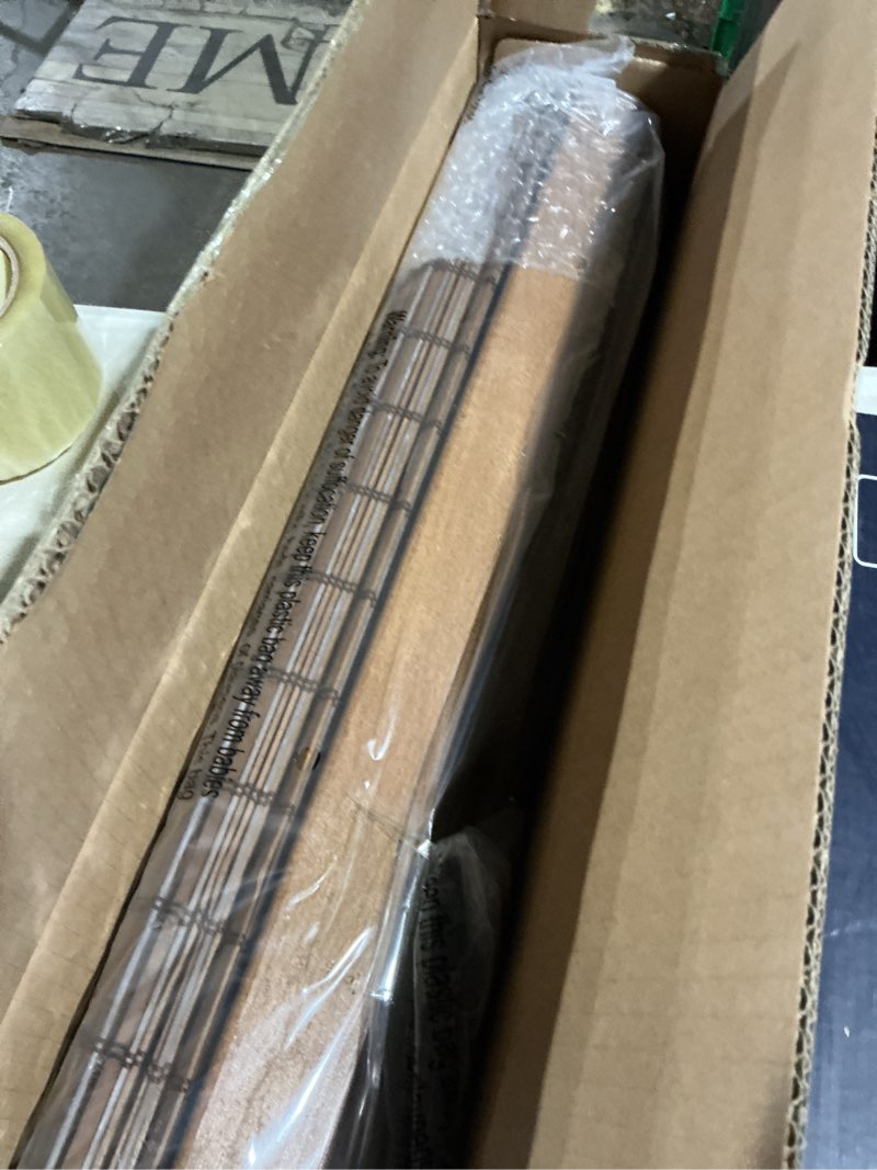 Condition photo showing Good Condition for lazblinds no-drill cordless roman shade - light filtering natural wood, easy install bamboo blind for windows 20" w x 48" h, malay umber malay umber 20"w x 48"h