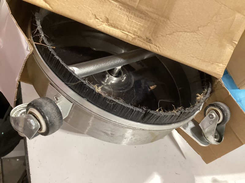 Condition photo showing As Is for tor 14" stainless steel pressure washer surface cleaner with 4 caster wheels, 4000 psi, 2 extension wands & nozzles, power washer surface cleaner for concrete, driveway, patio, 1/4" quick connect 14 inch