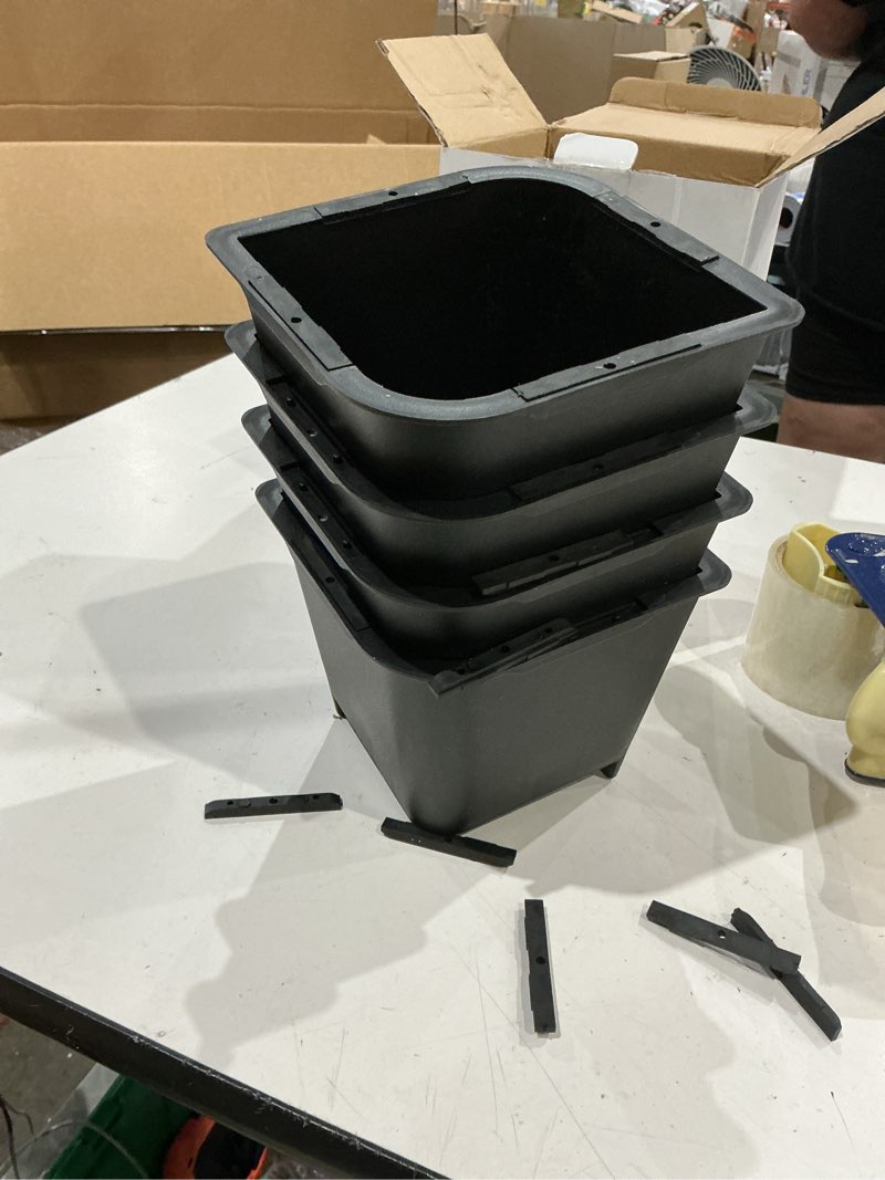 Condition photo showing Good Condition for 4 pack bed risers 5 inch heavy duty, oversized furniture risers, black bed lifts risers for table, sofa, chair, couch, desk, bed frame risers supports up to 6,500 lbs 5 inch black