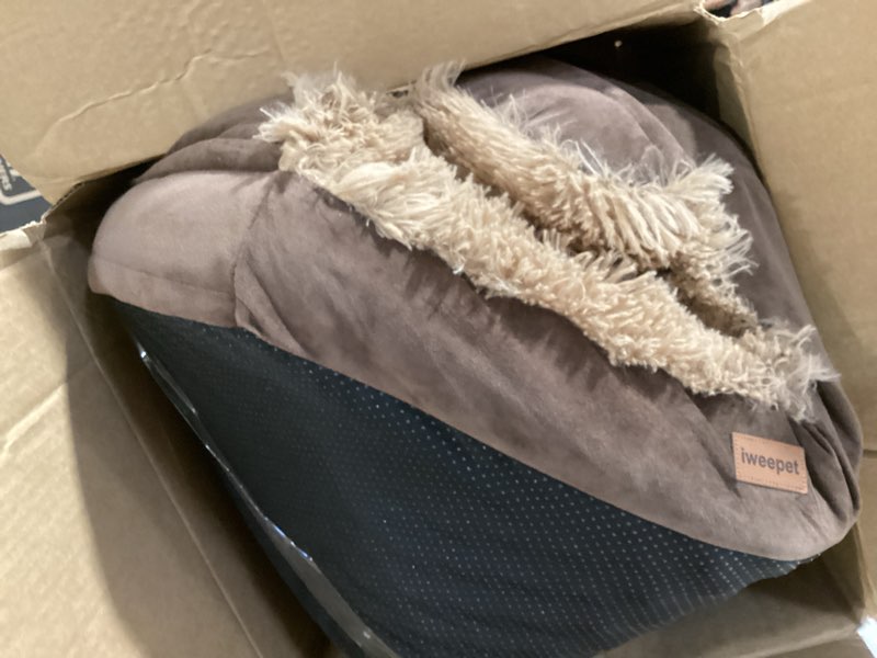 Condition photo showing Good Condition for Orthopedic Dog Beds for Large Dogs, 41" x 32.6" x 7.7" Supportive Dog Sofa Bed with 28D Egg-Crate Foam, Removable Washable Cover, Waterproof Lining, for Puppy,Senior,Sick, Brown Brown 41.3"Lx32.6"Wx7.6"H