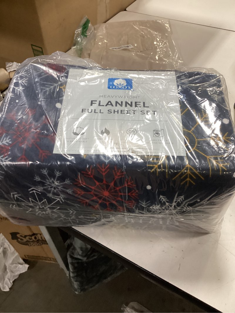 Condition photo showing Good Condition for Great Bay Home Flannel Sheets Full Size - 100% Turkish Cotton, Double-Brushed, Plaid and Stripe Bed Sheet Set - Ultra-Soft, Cozy, 4-Piece Bedding Set (Block Plaid - Taupe/Green/Red) Full 01 - Block Plaid - Taupe/Green/Red