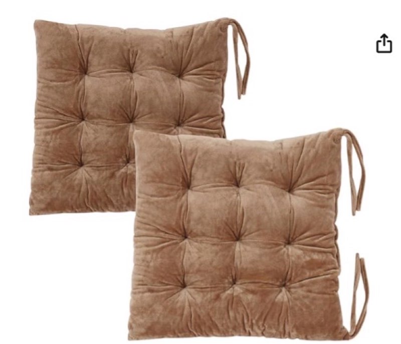 EDanle Tufted Velvet Chair Pads with Ties for Indoor Dining Room,Kitchen,Outdoor Patio and Office Us ( 2 pc) 