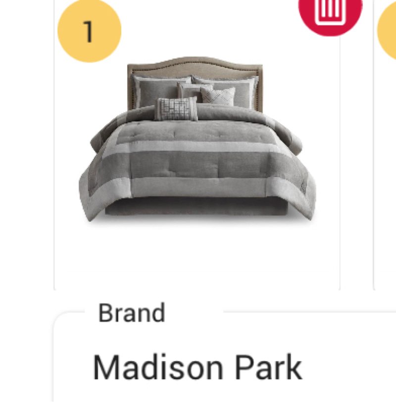Madison Park Polyester Microsuede 7 Piece Comforter Set with Gray MP10-7668
