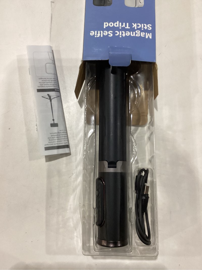 Condition photo showing As Is for toneof 68\"  selfie stick tripod with aluminum strong   holder for magsafe, 360° rotatable travel phone tripod stand with metal ring & rechargeable remote for iphone/android?black? black 68“