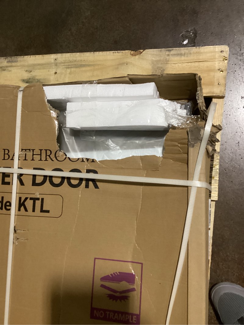 Condition photo showing New/Like New for GETPRO Shower Door 68-72 in. W x 72 in. H Double Sliding Semi-Frameless Bypasss Bathroom Shower Glass Doors,1/4 inch Clear Tempered Glass Door for Walk-in Shower Chrome Finish Chrome 72'' W x 72'' H