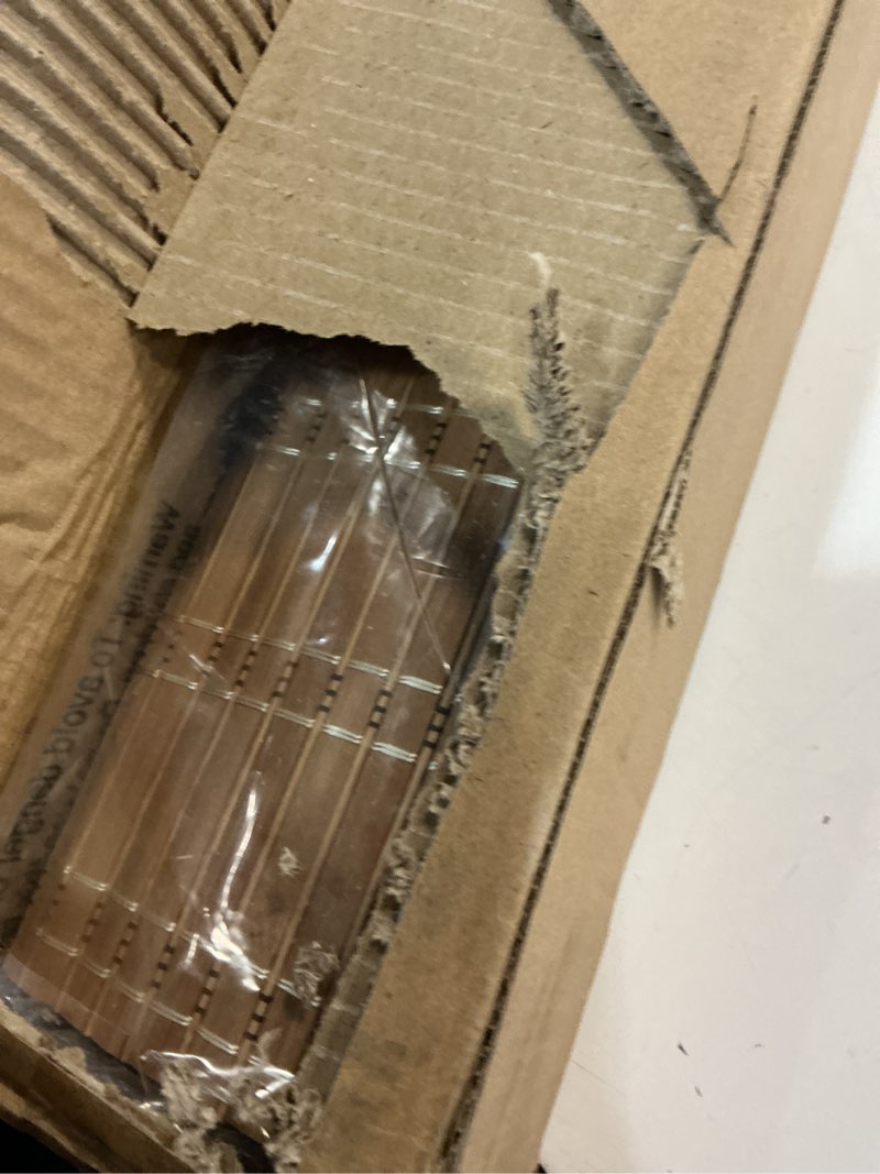 Condition photo showing Good Condition for lazblinds no tools no drill cordless bamboo roman shades, light filtering window treatment, roll up bamboo blinds for windows 35'' w x 48'' h, brown light filtering-brown206 35" w x 48" h