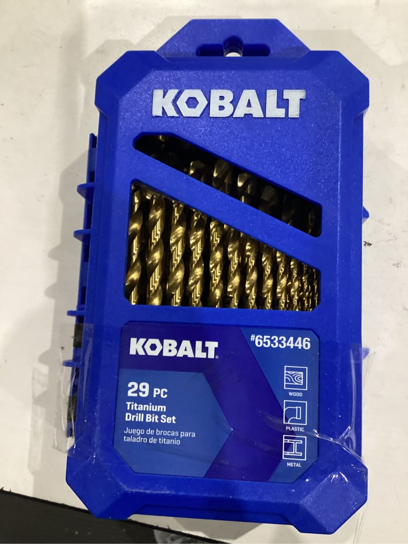 kobalt 29 -piece x titanium coated hss jobber length twist drill bit set