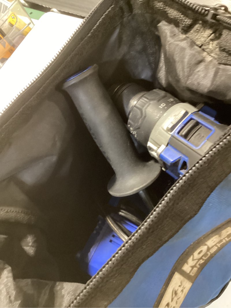 Condition photo showing As Is for kobalt 24-volt 1/2-in keyless brushless cordless drill ( 1 -batteries included, and charger included )