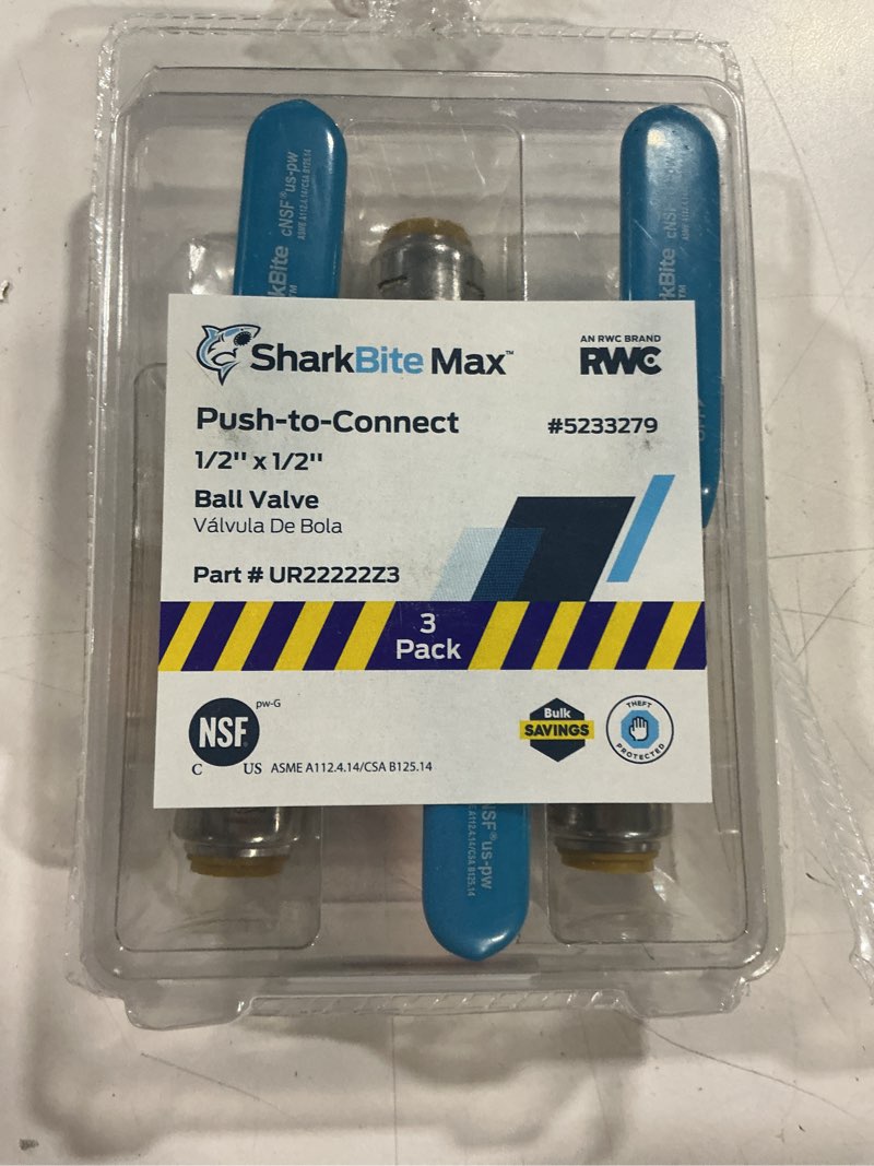Condition photo showing Good Condition for sharkbite 1/2-in push-to-connect brass ball valve (3-pack)