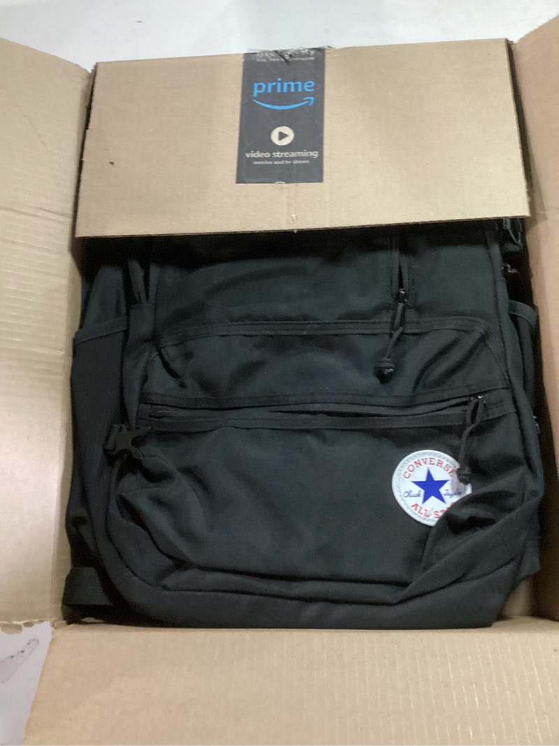 Condition photo showing As Is for Converse Unisex Go 2 Backpack Converse Black One Size One Size Converse Black