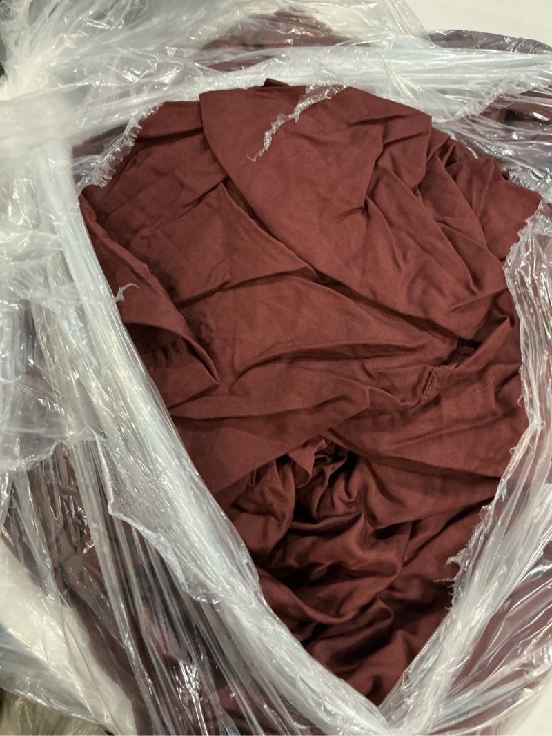 Condition photo showing As Is for bamboo deluxe bedding bundle, king, burgundy