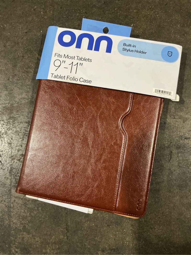 Condition photo showing Good Condition for onn universal tablet folio case, fits most 9 - 11" tablets - brown