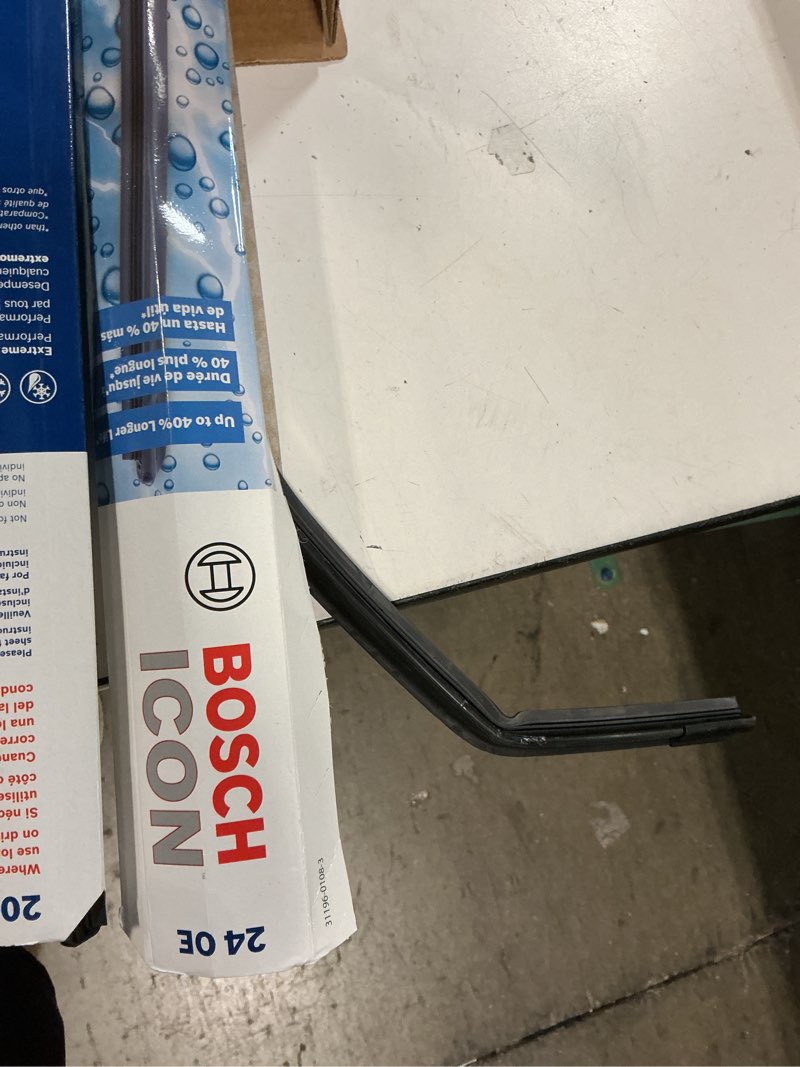 Condition photo showing As Is for bosch 24oe20oe icon beam wiper blades - driver and passenger side - set of 2 blades (24oe & 20oe)
