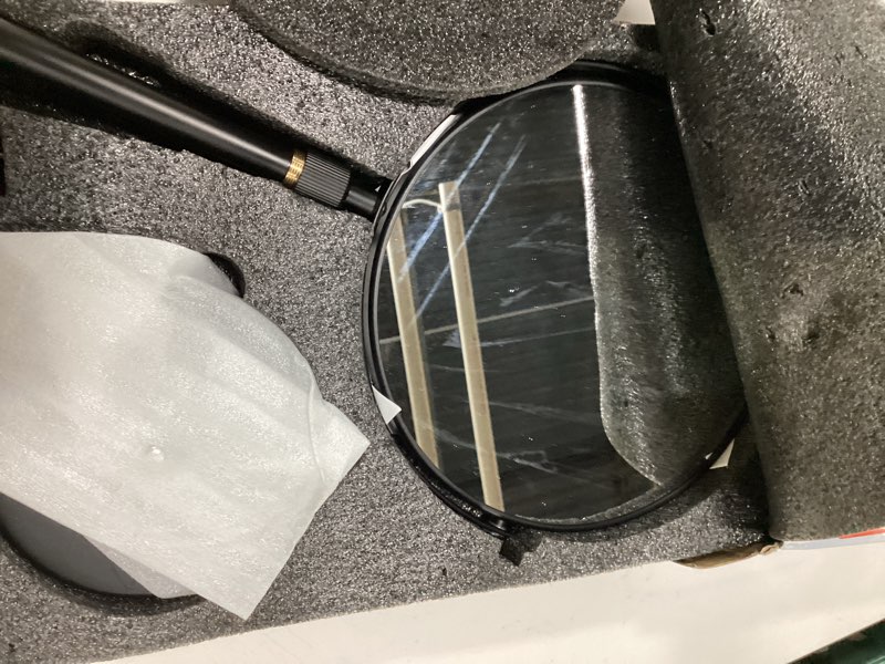 Condition photo showing New/Like New for nicesail higher taller tabletop makeup mirror of 8 inch, 5x magnified makeup mirror countertop standing, height adjustable, double sided mirror in matte black (8 inch, 5x)… 19"l x 8"w no light-black