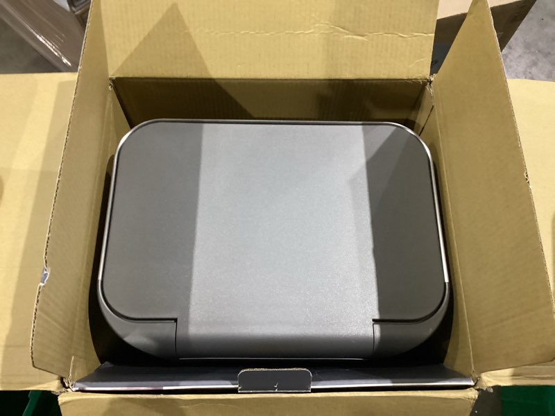 Condition photo showing As Is for simplehuman 45 liter / 12 gallon liter rectangular hands-free kitchen step trash can with soft-close lid, brushed stainless steel with plastic lid brushed stainless steel (with plastic lid) 45 liters