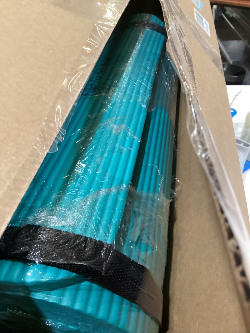 Condition photo showing New/Like New for Gaiam Yoga Mat, Pilates & Exercise Mat, Thick 2/5" (10mm) Workout Mat with Easy-Cinch Carrying Strap for Home & Gym Workouts Teal 2/5" (10MM)