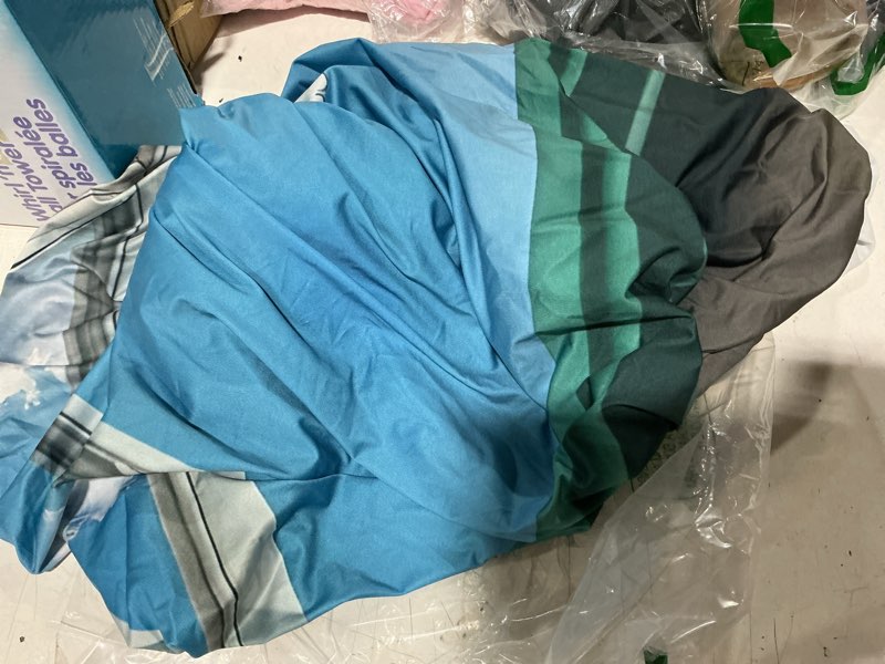 Condition photo showing Good Condition for burbuja beach in summer door cover, stretch fabric backdrop door porch covers for home party holidays decoration, 35x79 in 35 x 79 in